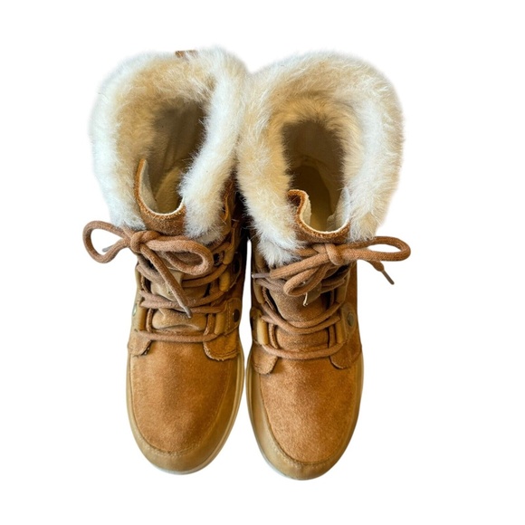 Sorel Womens Camel NL3039-224 Explorer Joan Suede Lace Up Waterproof Boots Sz 8 - Picture 8 of 13